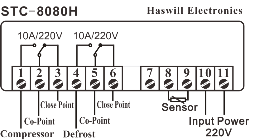 Контроллер холодильника и размораживания stc-8080h Схема подключения 