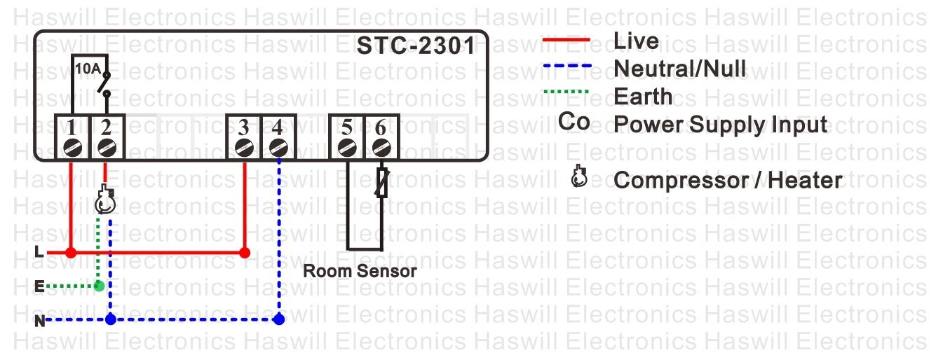 Схема подключения цифрового регулятора температуры STC 2301