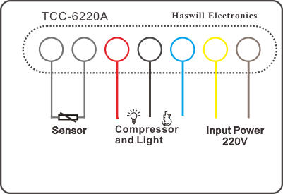 Схема подключения контроллера температуры и освещенности TCC 6220A