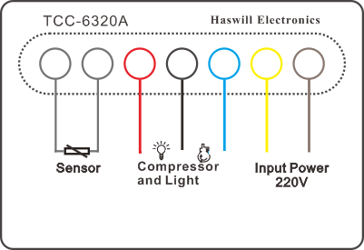 Схема подключения контроллера температуры и освещенности TCC 6320A